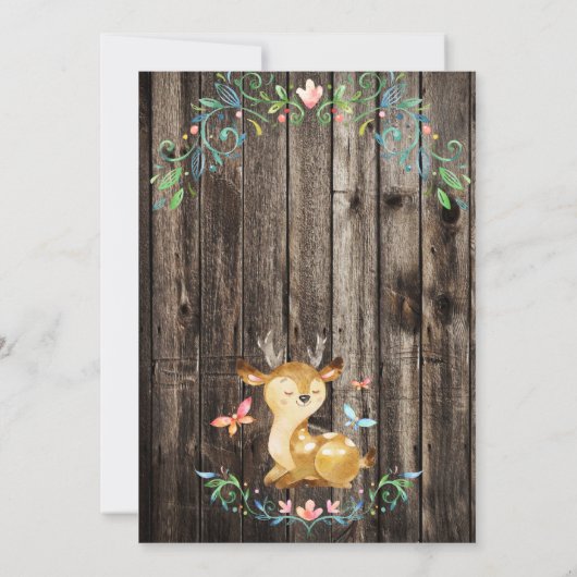 Aangepaste Woodland dieren baby shower uitnodiging (Achterkant)