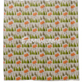 Aangepaste Woodland Forest Patroon Douchegordijn (Voorkant)