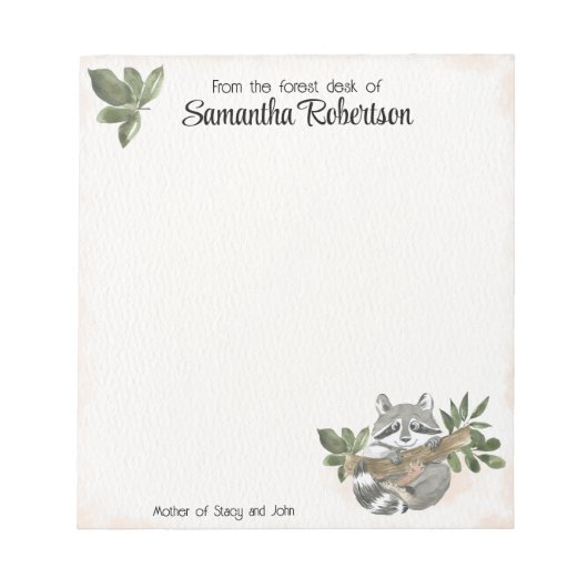 Aangepaste Woodland Notitieblok Moederdag Geschenk (Voorkant)