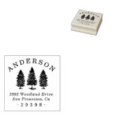 Aangepaste Woodland Pines familienaam retouradres Rubberstempel (Gestempeld)