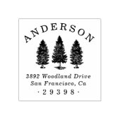Aangepaste Woodland Pines familienaam retouradres Rubberstempel (Afrduk)