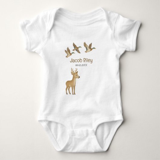 Aangepaste Woodland Wildlife Baby Bodysuit (Voorkant)