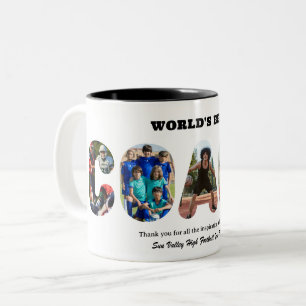 Aangepaste Woord Foto Collage Werelds Beste Oom Tweekleurige Koffiemok