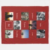 Aangepaste woorden Foto's Zinvolle gift in rood Fleece Deken (Voorkant (Horizontaal))