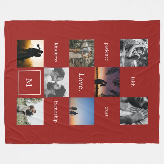 Aangepaste woorden Foto's Zinvolle gift in rood Fleece Deken (Voorkant (Horizontaal))