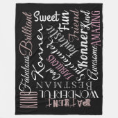 Aangepaste woorden gepersonaliseerde positieve ken fleece deken (Voorkant)