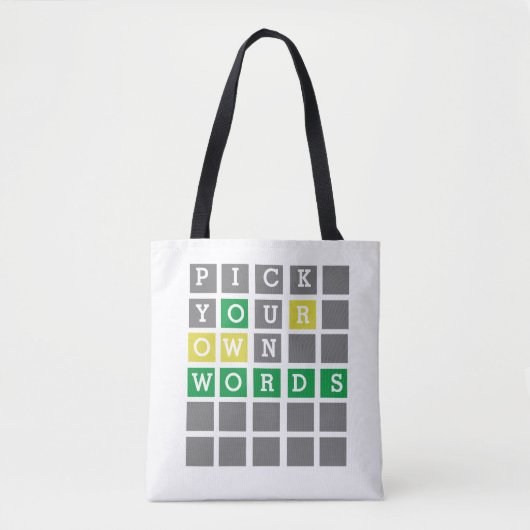 Aangepaste woorden tote bag (Voorkant)