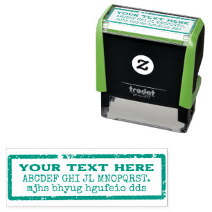 Aangepaste woorden verontruste groene tekst zelfinktende stempel