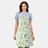 Aangepaste woorden waterverf citroenen schort (Gedragen)