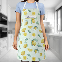 Aangepaste woorden waterverf citroenen schort