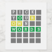 Aangepaste woorden wijn etiket (Enkel label)