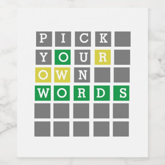 Aangepaste woorden wijn etiket (Enkel label)