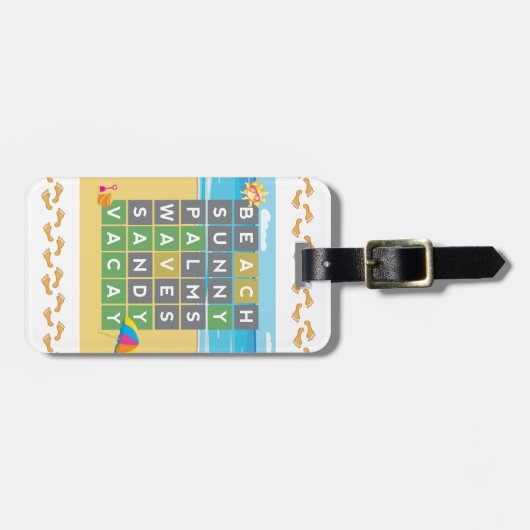 Aangepaste woordpuzzle-activering bagagelabel (Voorkant horizontaal)