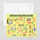 Aangepaste Word Cloud Persoonlijke familienaam Briefkaart (Voorkant / Achterkant)