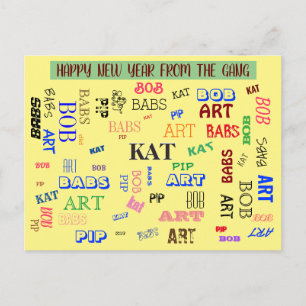 Aangepaste Word Cloud Persoonlijke familienaam Briefkaart