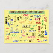 Aangepaste Word Cloud Persoonlijke familienaam Briefkaart (Voorkant)