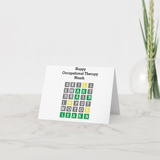 Aangepaste Wordle voor gelukkige ergotherapiemaand Kaart (Voorkant)