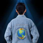 Aangepaste World Tour Aarde in Zonnebloemen Band Denim Jacket