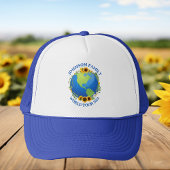 Aangepaste World Tour Aarde in Zonnebloemen Cool T Trucker Pet
