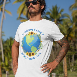 Aangepaste World Tour Aarde in Zonnebloemen Koel T-shirt