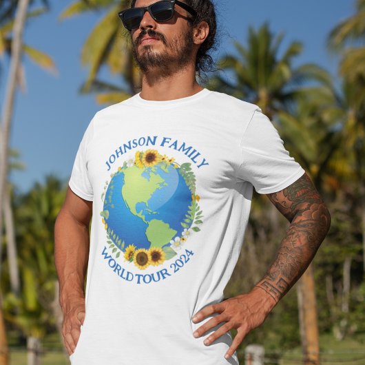 Aangepaste World Tour Aarde in Zonnebloemen Koel T-shirt