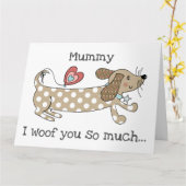 Aangepaste worst Dog Dachshund Moederdag Kaart (Gele Bloem)