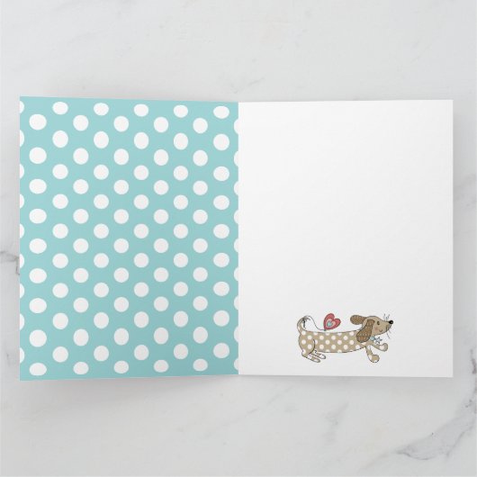 Aangepaste worsthond dachshond Valentijnsdag kaart (Binnen)