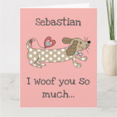 Aangepaste worsthond Dachshund Valentijnskaart Kaart (Voorkant)