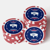 Aangepaste Wyoming State-vlag op een Poker Chips (Opstapeling)