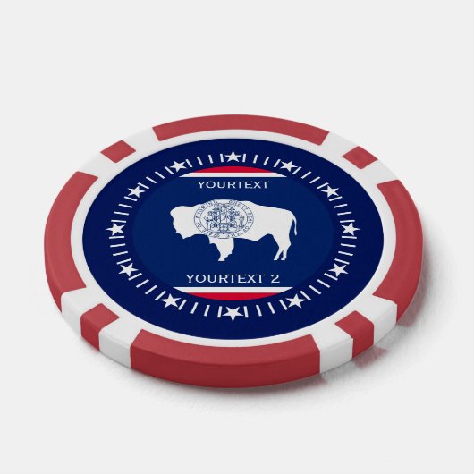 Aangepaste Wyoming State-vlag op een Poker Chips (Enkel)