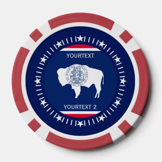 Aangepaste Wyoming State-vlag op een Poker Chips (Achterkant)