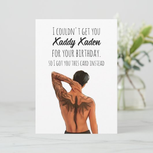 Aangepaste Xaddy Xaden Bookish Funny Verjaardag Ka Feestdagenkaart (Staand voorkant)
