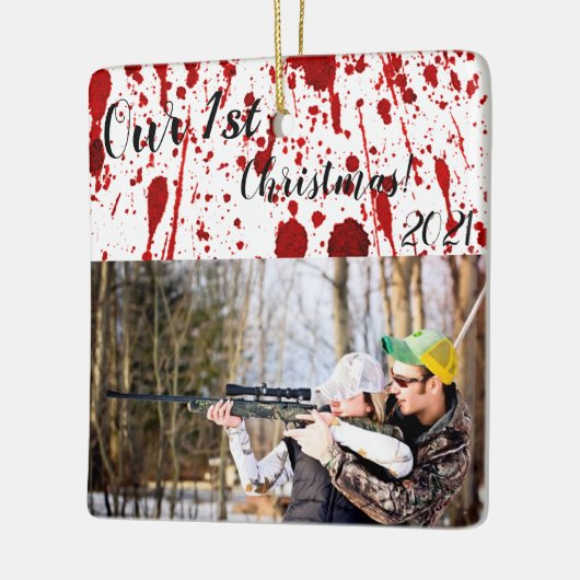 Aangepaste XMAS-Ornament bloedplaatjesampier Keramisch Ornament (Links)