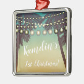 Aangepaste XMAS-Ornament met zonnepalmbomen Metalen Ornament (Links)
