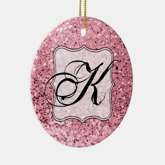 Aangepaste XMAS Ornament Roos Gold Glitter (Rechts)