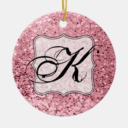 Aangepaste XMAS Ornament Roos Gold Glitter (Voorkant)