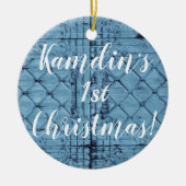 Aangepaste XMAS-Ornament Rustic Tin Panel Ceilin Keramisch Ornament (Voorkant)