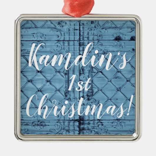 Aangepaste XMAS-Ornament Rustic Tin Panel Ceilin Metalen Ornament (Voorkant)