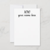 Aangepaste XOXO Stationery Notecards Bedankkaart (Voorkant)