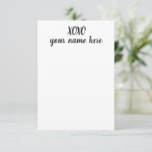 Aangepaste XOXO Stationery Notecards Bedankkaart (Staand voorkant)