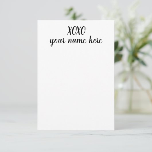 Aangepaste XOXO Stationery Notecards Bedankkaart (Staand voorkant)