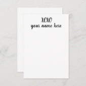 Aangepaste XOXO Stationery Notecards Bedankkaart (Voorkant / Achterkant)