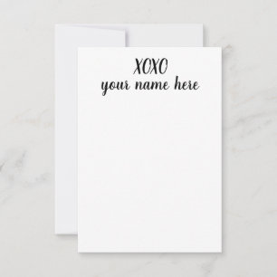Aangepaste XOXO Stationery Notecards Bedankkaart