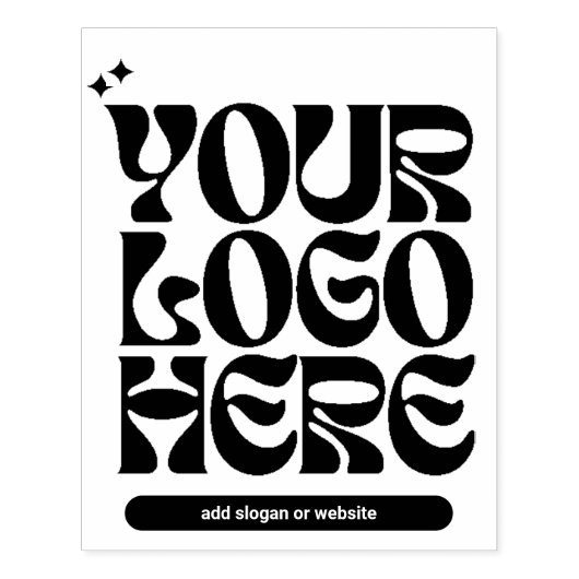 Aangepaste Y2k Business Logo Retrowave Rubberstempel (Afrduk)