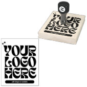Aangepaste Y2k Business Logo Retrowave Rubberstempel (Gestempeld)