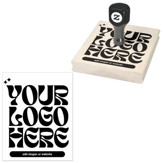 Aangepaste Y2k Business Logo Retrowave Rubberstempel (Gestempeld)