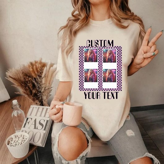 Aangepaste Y2K-fotocollage T-shirt | Vintage Paste