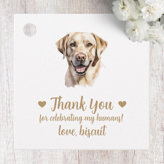 Aangepaste Yellow Lab Hond Wedding Favoriete Label