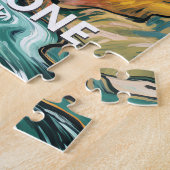 Aangepaste Yellowstone Lower Falls Van Gogh Kleurr Legpuzzel (Zijkant)