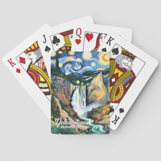 Aangepaste Yellowstone Lower Falls Van Gogh Kleurr Pokerkaarten (Achterkant)